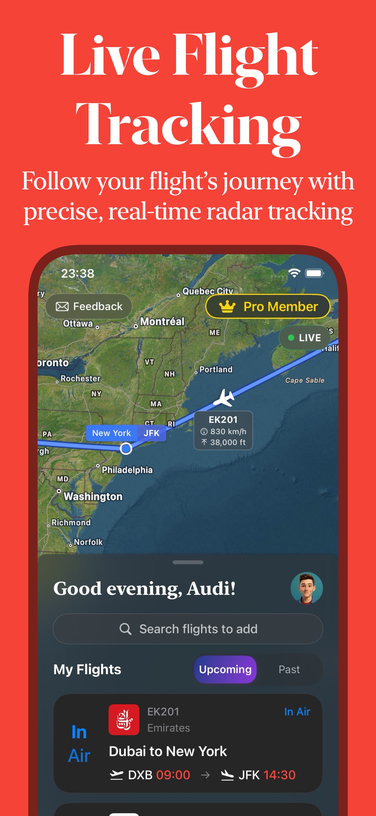 FlightElite main flight tracking interface